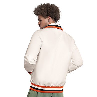 Men's Starter White Baltimore Orioles The Captain Cooperstown Logo Full-Zip Varsity Jacket