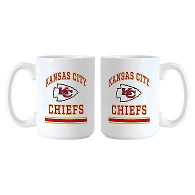 Logo Brands Kansas City Chiefs 15oz. Current & Throwback Mug Set