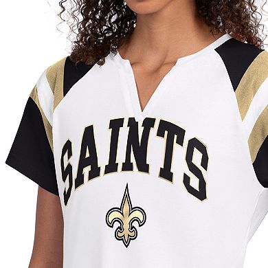 Women's Starter White New Orleans Saints Game On Notch Neck T-Shirt