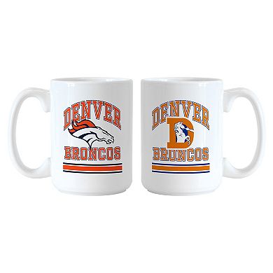 Logo Brands Denver Broncos 15oz. Current & Throwback Mug Set