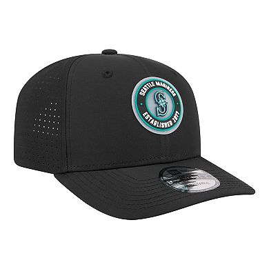Men's New Era Black Seattle Mariners Circle 9SEVENTY Adjustable Hat
