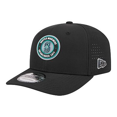 Men's New Era Black Seattle Mariners Circle 9SEVENTY Adjustable Hat