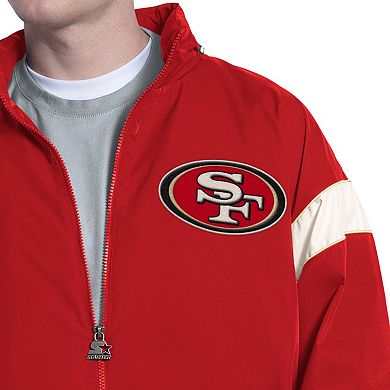 Men's Starter Scarlet San Francisco 49ers The Gust Full-Zip Hoodie