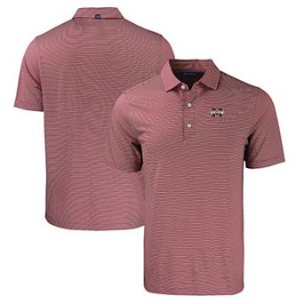 Men's Cutter & Buck Maroon Mississippi State Bulldogs Forge Eco Double Stripe Stretch Recycled Polo
