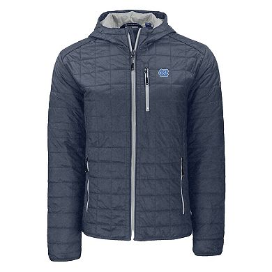 Men's Cutter & Buck Anthracite North Carolina Tar Heels Rainier Eco PrimaLoft Hooded Full-Zip Jacket