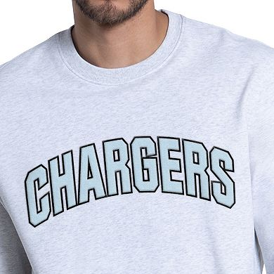 Men's Starter Ash Los Angeles Chargers Faceoff Fleece Sweatshirt