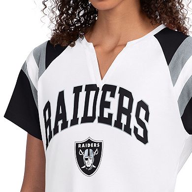 Women's Starter White Las Vegas Raiders Game On Notch Neck T-Shirt