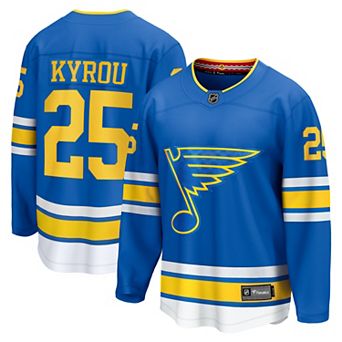 Men's Fanatics Jordan Kyrou Blue St. Louis Blues Home Breakaway Player Jersey