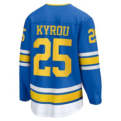 Men's Fanatics Jordan Kyrou Blue St. Louis Blues Home Breakaway Player Jersey