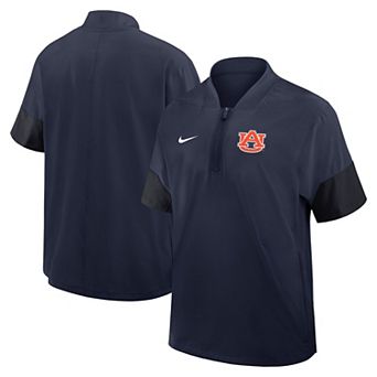 Men's Nike Navy Auburn Tigers 2025 Sideline Short Sleeve Quarter-Zip Dri-FIT Coach Jacket