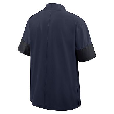 Men's Nike Navy Auburn Tigers 2025 Sideline Short Sleeve Quarter-Zip Dri-FIT Coach Jacket