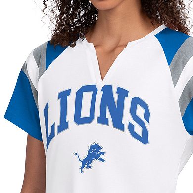 Women's Starter White Detroit Lions Game On Notch Neck T-Shirt