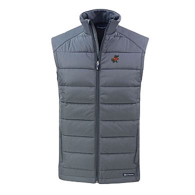 Men's Cutter & Buck Gray Florida Gators Evoke Hybrid Eco Softshell Recycled Full-Zip Vest