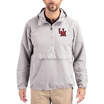 Men's Cutter & Buck Gray Ole Miss Rebels Charter Eco Recycled Half-Zip Anorak Jacket