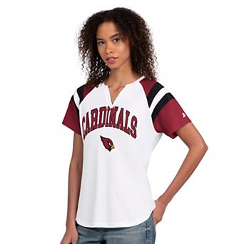 Women's Starter White Arizona Cardinals Game On Notch Neck T-Shirt