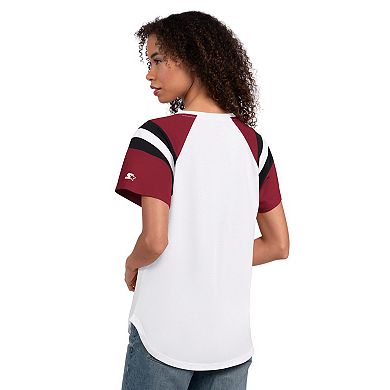 Women's Starter White Arizona Cardinals Game On Notch Neck T-Shirt