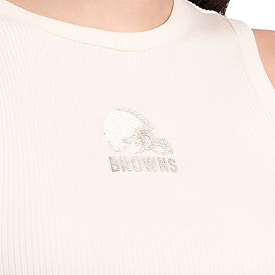 Women's Starter Cream Cleveland Browns Travel Pastels Cropped Tank
