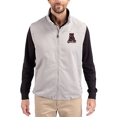 Men's Cutter & Buck Gray Alabama Crimson Tide Charter Eco Recycled Full-Zip Vest