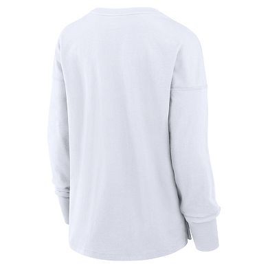 Women's Fanatics White Chicago Bears Relaxed Hip Essential Long Sleeve T-Shirt