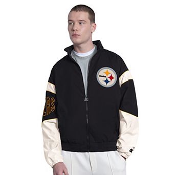 Men's Starter Black Pittsburgh Steelers The Gust Full-Zip Hoodie