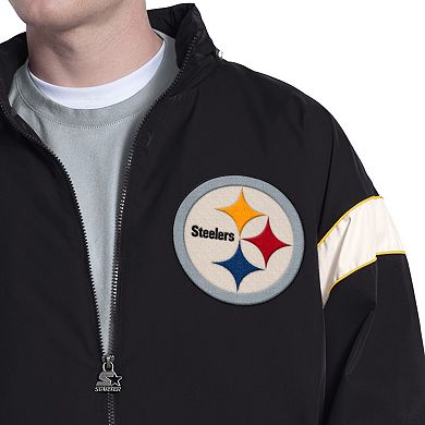Men's Starter Black Pittsburgh Steelers The Gust Full-Zip Hoodie