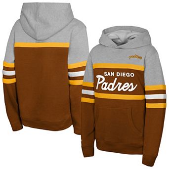 Youth Mitchell & Ness Brown/Grey San Diego Padres Cooperstown Head Coach Pullover Hoodie