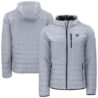 Men's Cutter & Buck Gray North Carolina Tar Heels Rainier Eco PrimaLoft Hooded Full-Zip Jacket