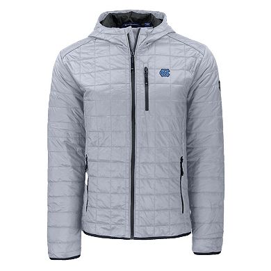 Men's Cutter & Buck Gray North Carolina Tar Heels Rainier Eco PrimaLoft Hooded Full-Zip Jacket