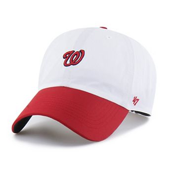 Men's '47 White/Red Washington Nationals Vista Mini Clean Up brrr Adjustable Hat