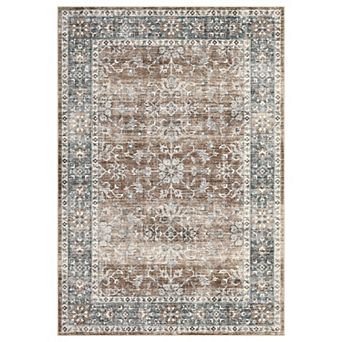 Vintage Area Rug Non Slip Ultra Thin Non Shedding Machine Washable Floor Cover Kitchen Living Room