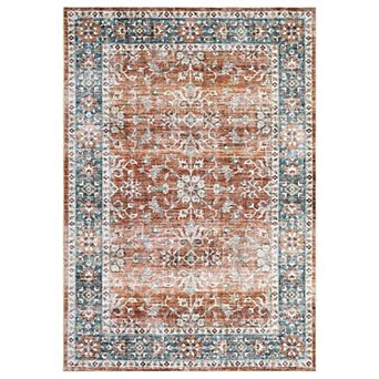 Vintage Area Rug Non Slip Ultra Thin Non Shedding Machine Washable Floor Cover Kitchen Living Room