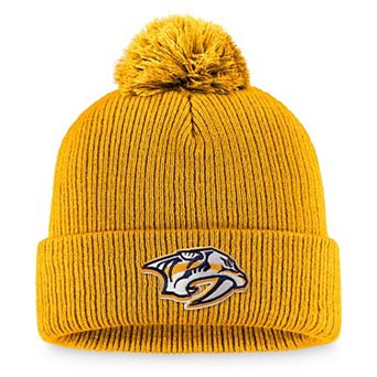 Men's Fanatics Gold Nashville Predators Primary Logo Cuffed Knit Hat with Pom
