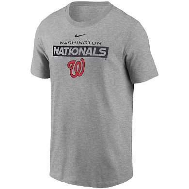 Men's Nike Heather Gray Washington Nationals Team T-Shirt