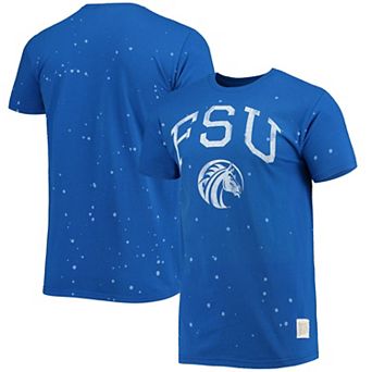 Men's Original Retro Brand Royal Fayetteville State Broncos Bleach Splatter T-Shirt