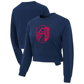 Women's Concepts Sport Navy St. Louis CITY SC Tri-Blend Darby Knit Long Sleeve Crop Top