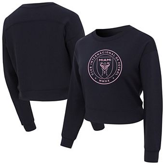 Women's Concepts Sport Black Inter Miami CF Tri-Blend Darby Knit Long Sleeve Crop Top