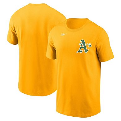 Men's Nike Gold Athletics Cooperstown Collection Wordmark T-Shirt