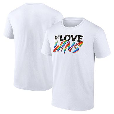 Men's White Baltimore Orioles Love Wins T-Shirt