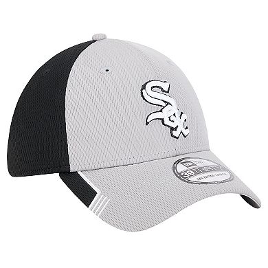 Men's New Era Gray/Black Chicago White Sox Visor Trim 39THIRTY Flex Hat