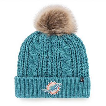 Women's '47 Aqua Miami Dolphins Meeko Cuffed Knit Hat with Pom