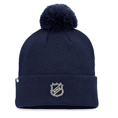 Women's Fanatics Navy Nashville Predators Authentic Pro Road Cuffed Knit Hat with Pom