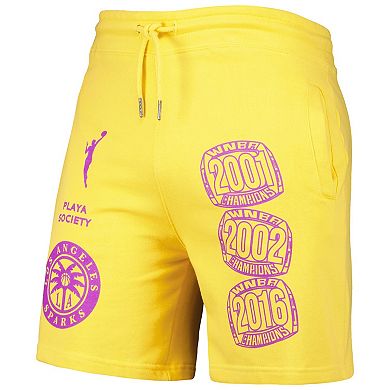 Playa Society Gold Los Angeles Sparks Legacy Logo Shorts