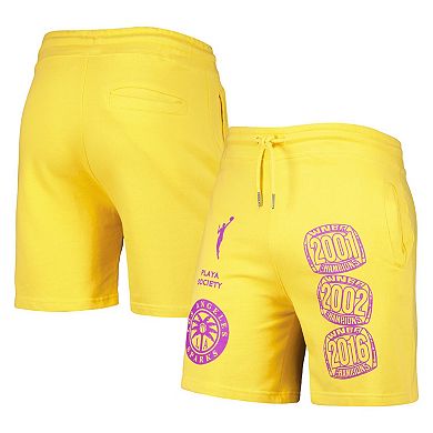Playa Society Gold Los Angeles Sparks Legacy Logo Shorts