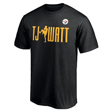 Men's T.J. Watt Black Pittsburgh Steelers Checkdown T-Shirt