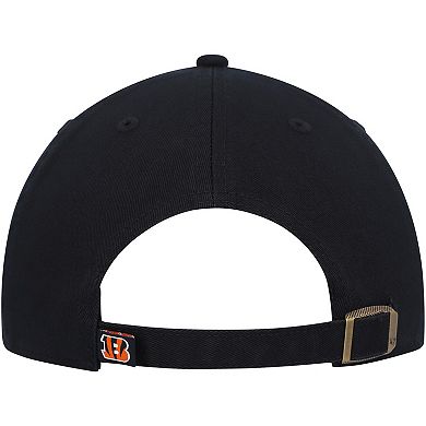 Men's '47 Black Cincinnati Bengals Clean Up Script Adjustable Hat