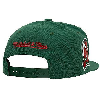 Men's Mitchell & Ness Green New Jersey Devils Retro Script Colorblock Snapback Hat