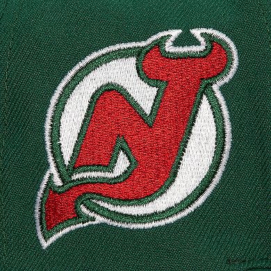 Men's Mitchell & Ness Green New Jersey Devils Retro Script Colorblock Snapback Hat
