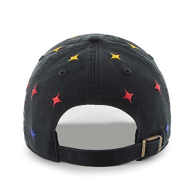 Unisex '47 Black Pittsburgh Steelers Confetti Clean Up Adjustable Hat