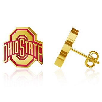 Dayna Designs Ohio State Buckeyes Gold-Plated Enamel Post Earrings