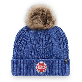 Women's '47 Royal Detroit Pistons Meeko Cuffed Knit Hat with Pom